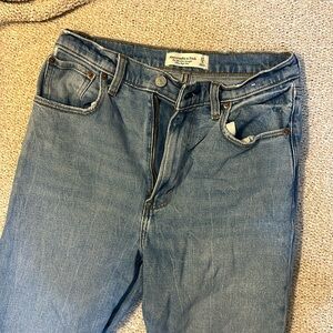 Abercrombie the 90s slim straight ultra high rise blue jeans 27 long